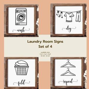 Laundry Room Signs - set of 4 - handcrafted